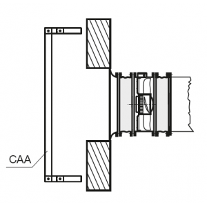 jednoduchý príklad inštalácie na vstupe axiálneho ventilátora