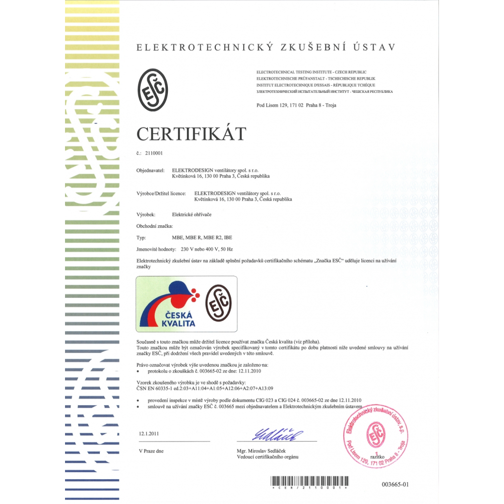 Czech Quality Certificate