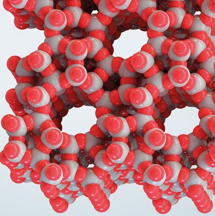 zväčšený pohľad na molekulárnu štruktúru zeolitového sita