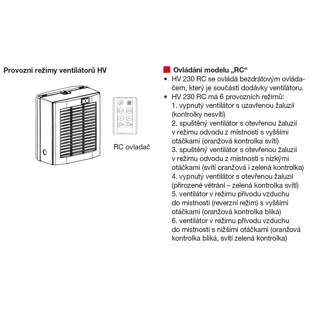  operating mode HV 230 RC