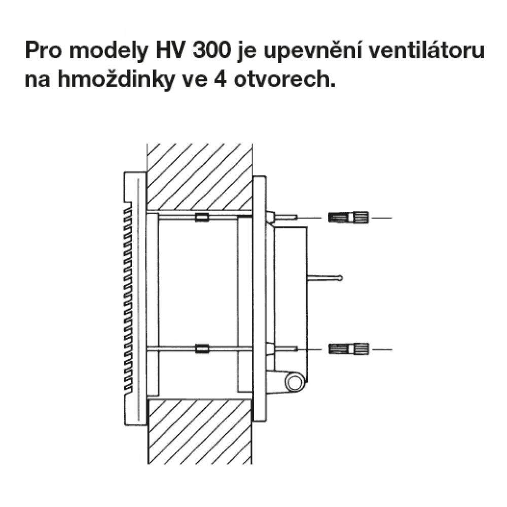 montáž na stenu s vonkajšou mriežkou