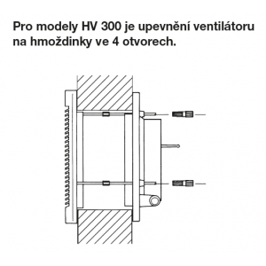 montáž na stěnu s vnější mřížkou