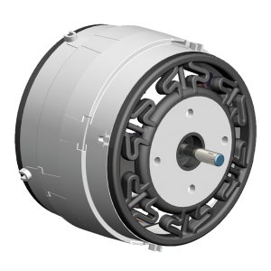 Unique motor design and mounting to absorb any vibrations that could be transmitted to building structures