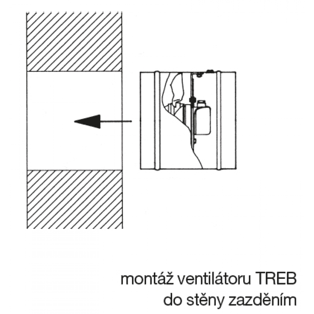 installation of the TREB fan in the wall by walling