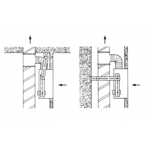 example of installation in a riser shaft using brackets