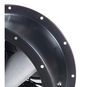 fan casing made of rolled steel, cataphoresis finish and black polyester paint, stainless steel screws