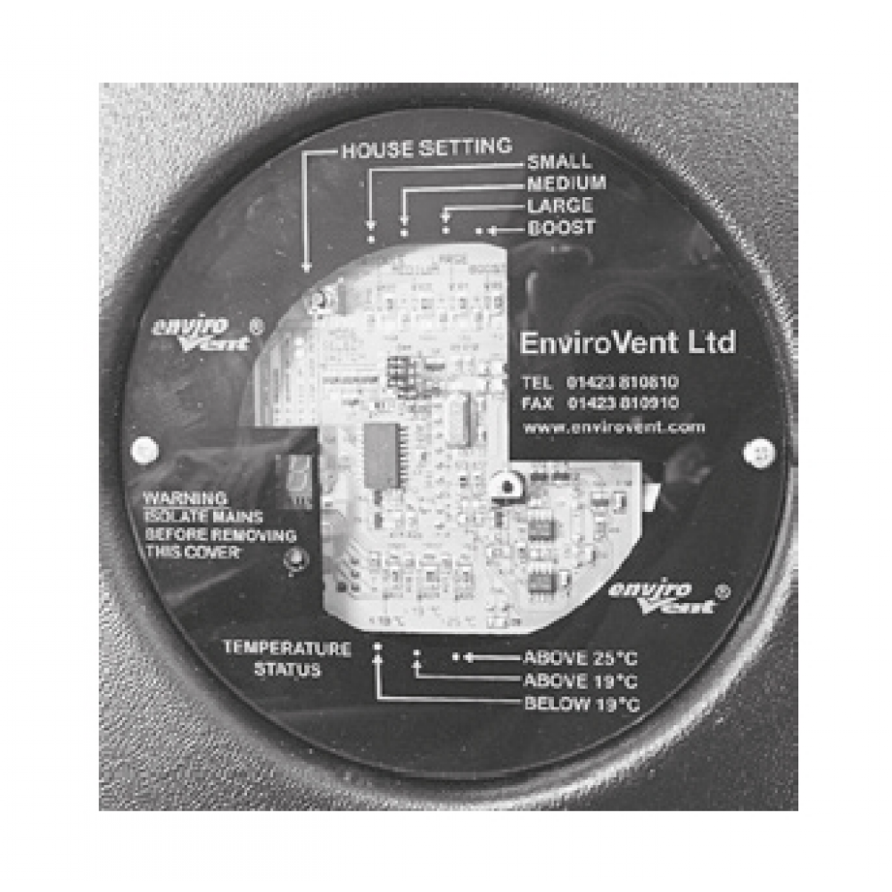 detail of microprocessor controller with operating hours counter, temperature measurement, speed and mode control
