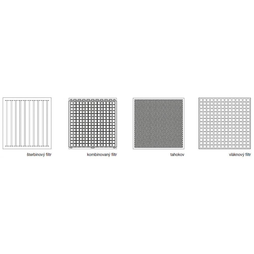 supplied filters (standard - slotted filter)