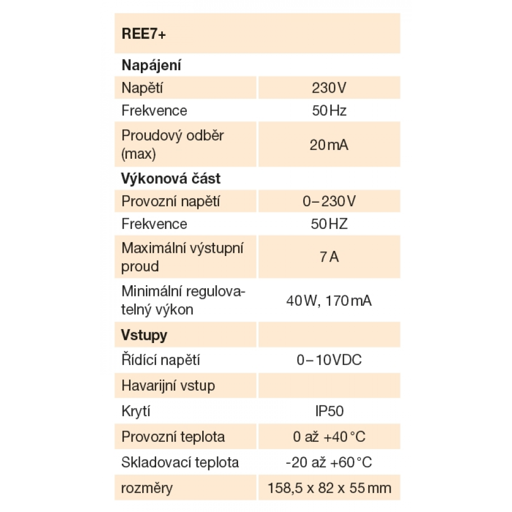 technical parameters