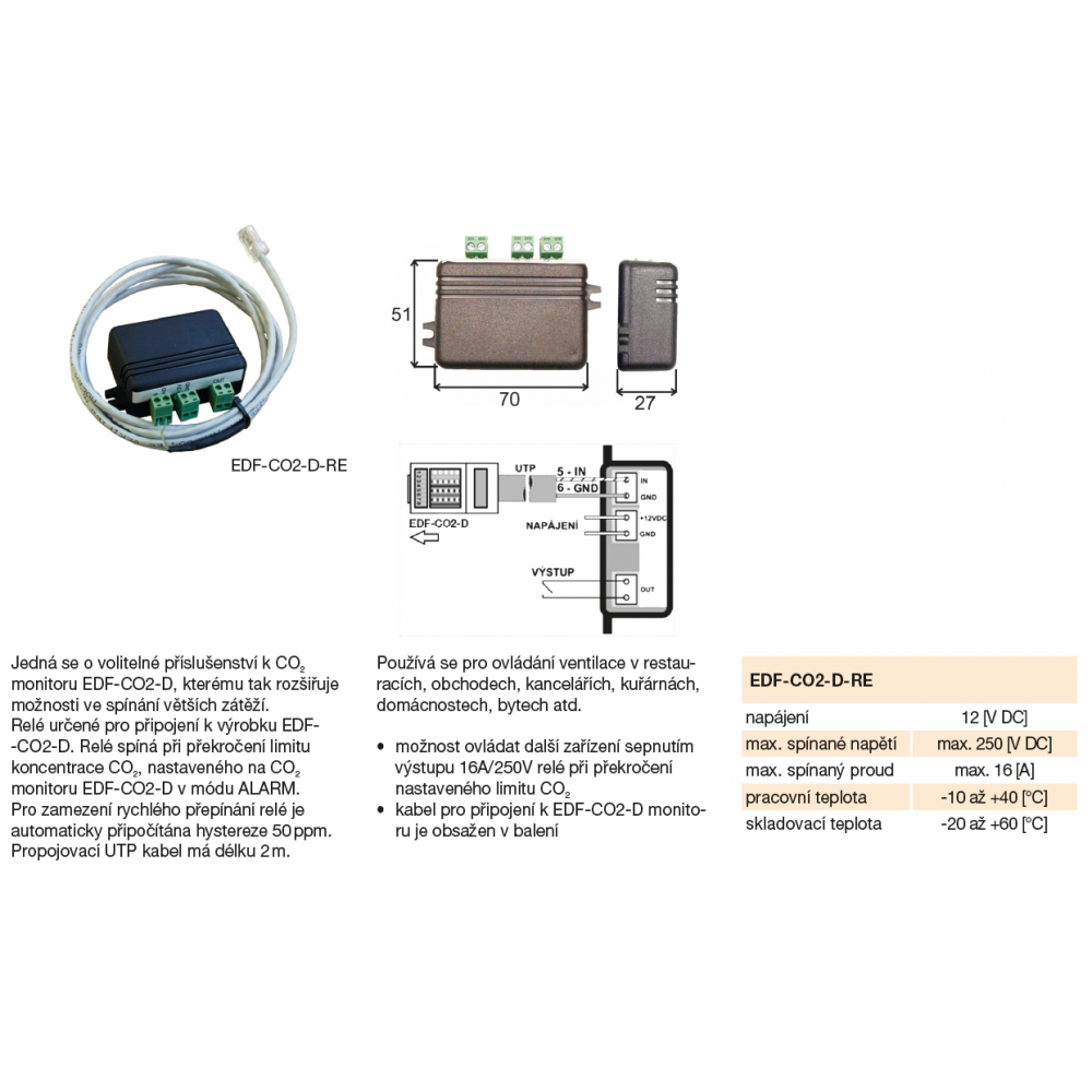 EDF-CO2-D-RE - voliteľné príslušenstvo