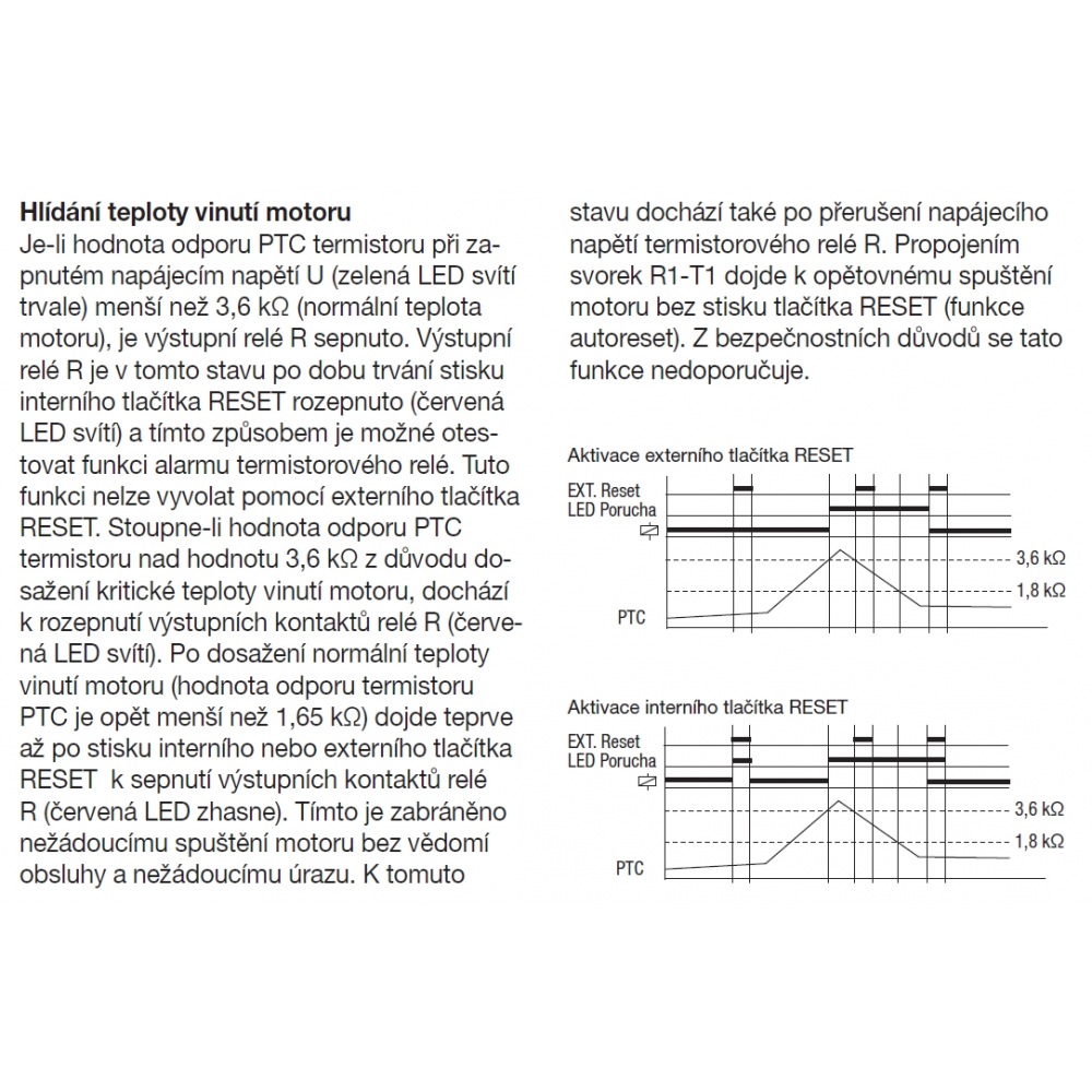 motor winding temperature monitoring principle