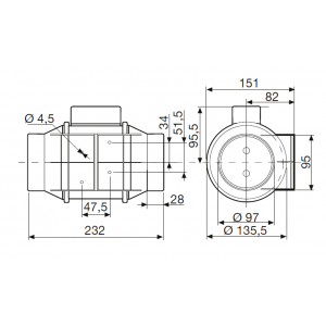 rozmery ventilátora TD MIXVENT