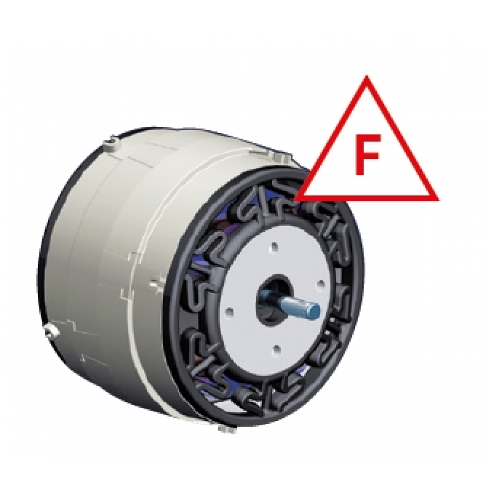 Unique motor design and mounting to absorb any vibrations that could be transmitted to building structures