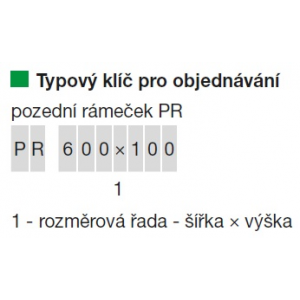 typový klíč pro objednávání