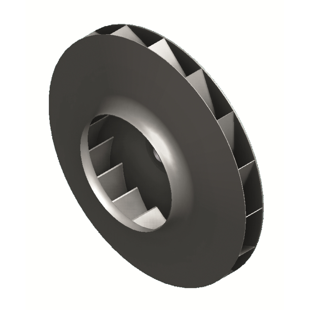 impeller with backward curved blades