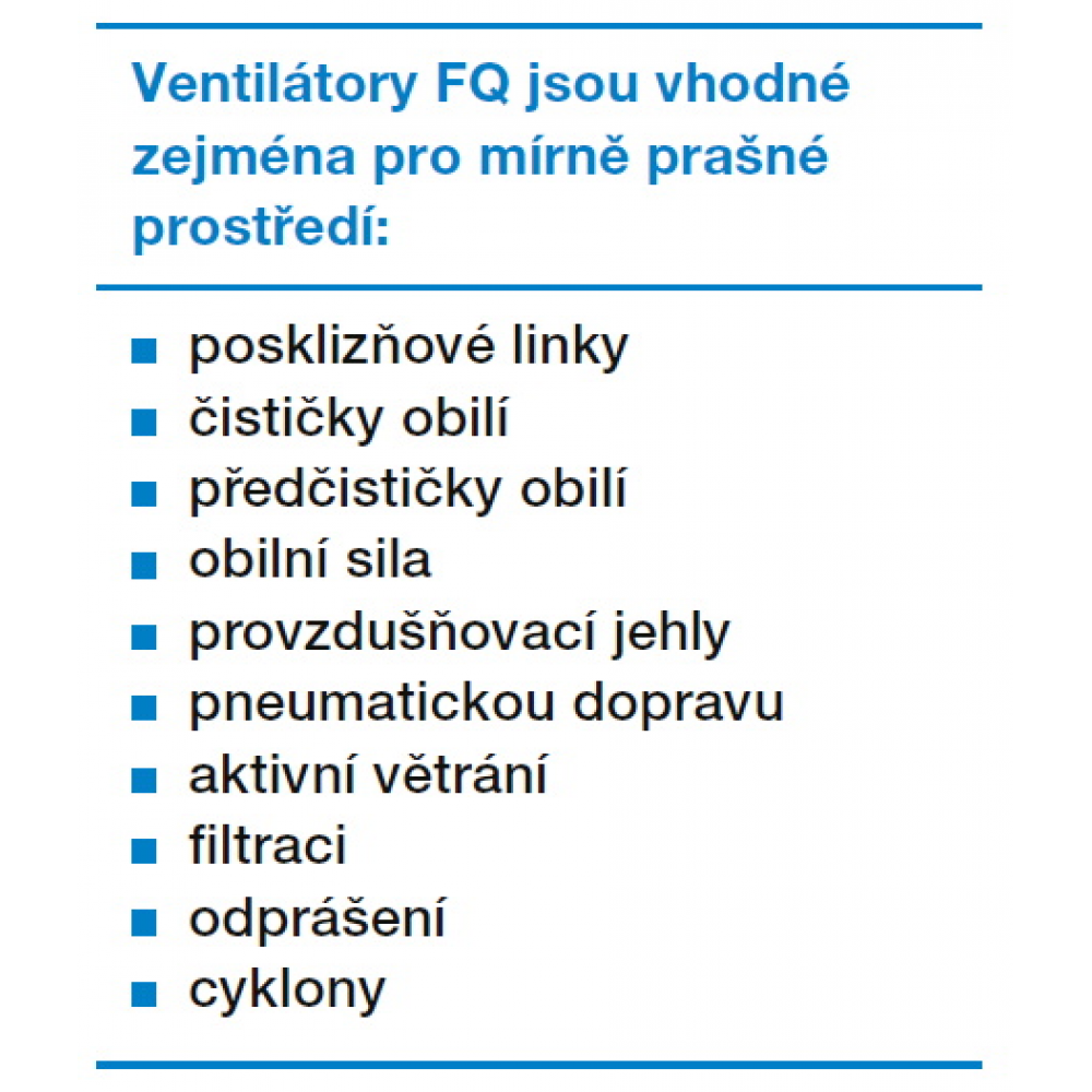 FQ 631/4 N 4,0 kW radiální ventilátor s pohonem napřímo