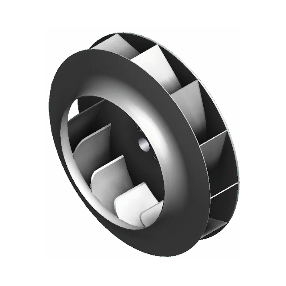 impeller with backward curved blades