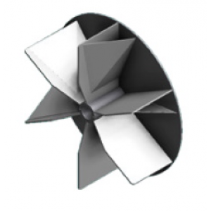 Impeller with forward curved blades for material transport