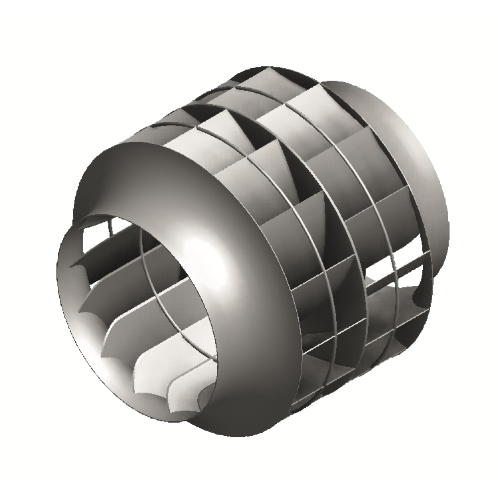 impeller with backward curved blades