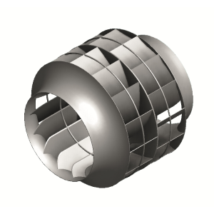 impeller with backward curved blades