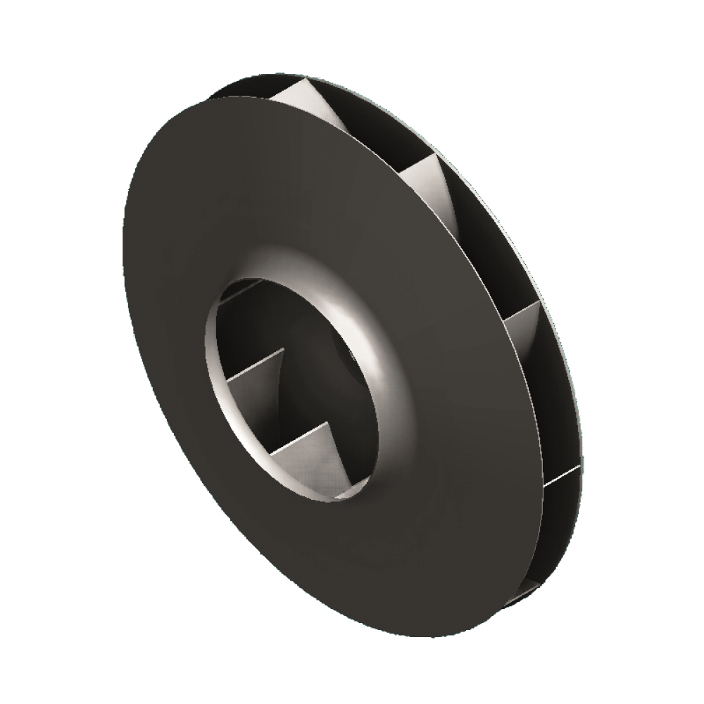 impeller with backward curved blades