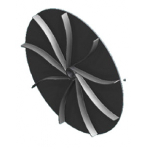 impeller with forward curved blades for material transport