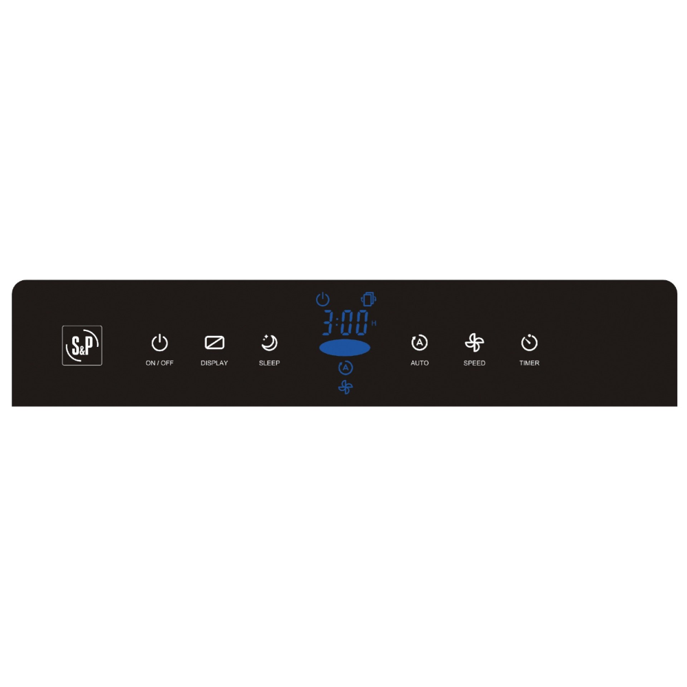 Touchpanel mit Anzeigen für Geschwindigkeit, Filterwechsel und Timer