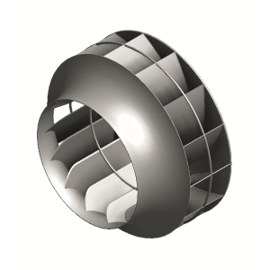 oběžné kolo s dozadu zahnutými lopatkami