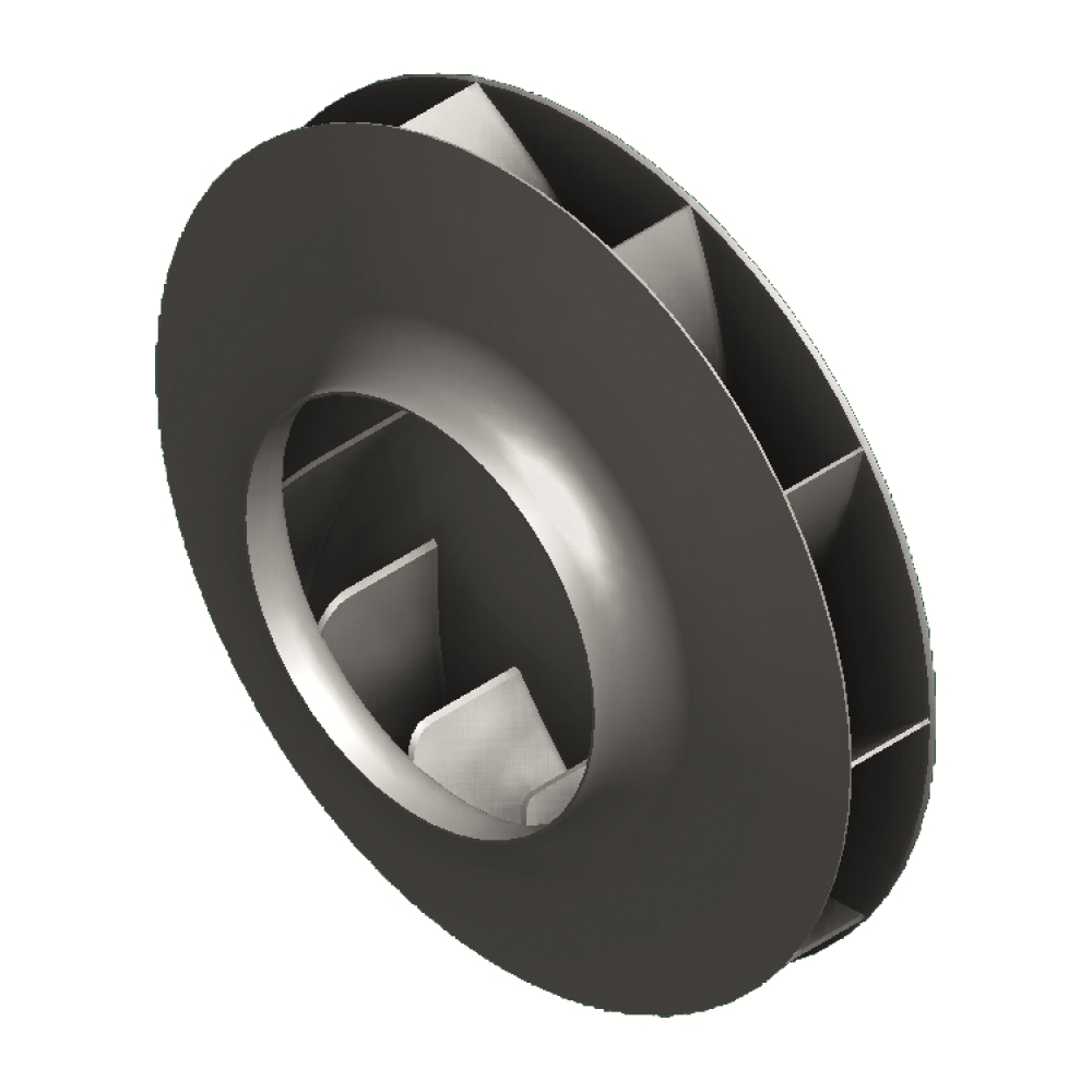 oběžné kolo s dozadu zahnutými lopatkami