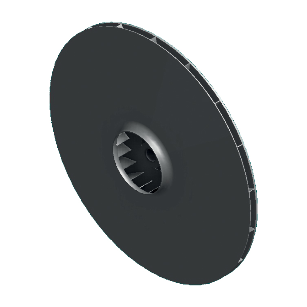 oběžné kolo s dopředu zahnutými lopatkami