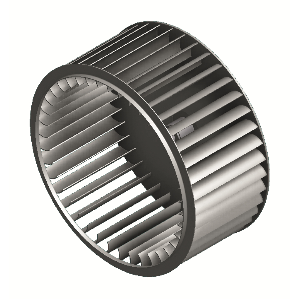 oběžné kolo s dopředu zahnutými lopatkami