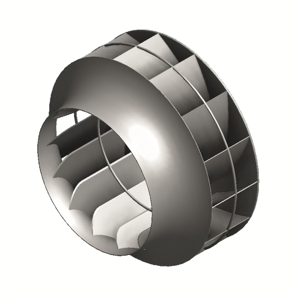 impeller with backward curved blades