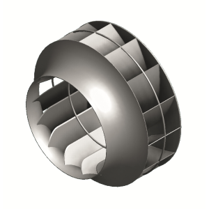 impeller with backward curved blades