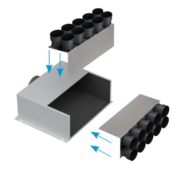 U Box Lock EDF-U-BOX 160/8 LOCK dvouřadý rozdělovací box s horizontálním ...